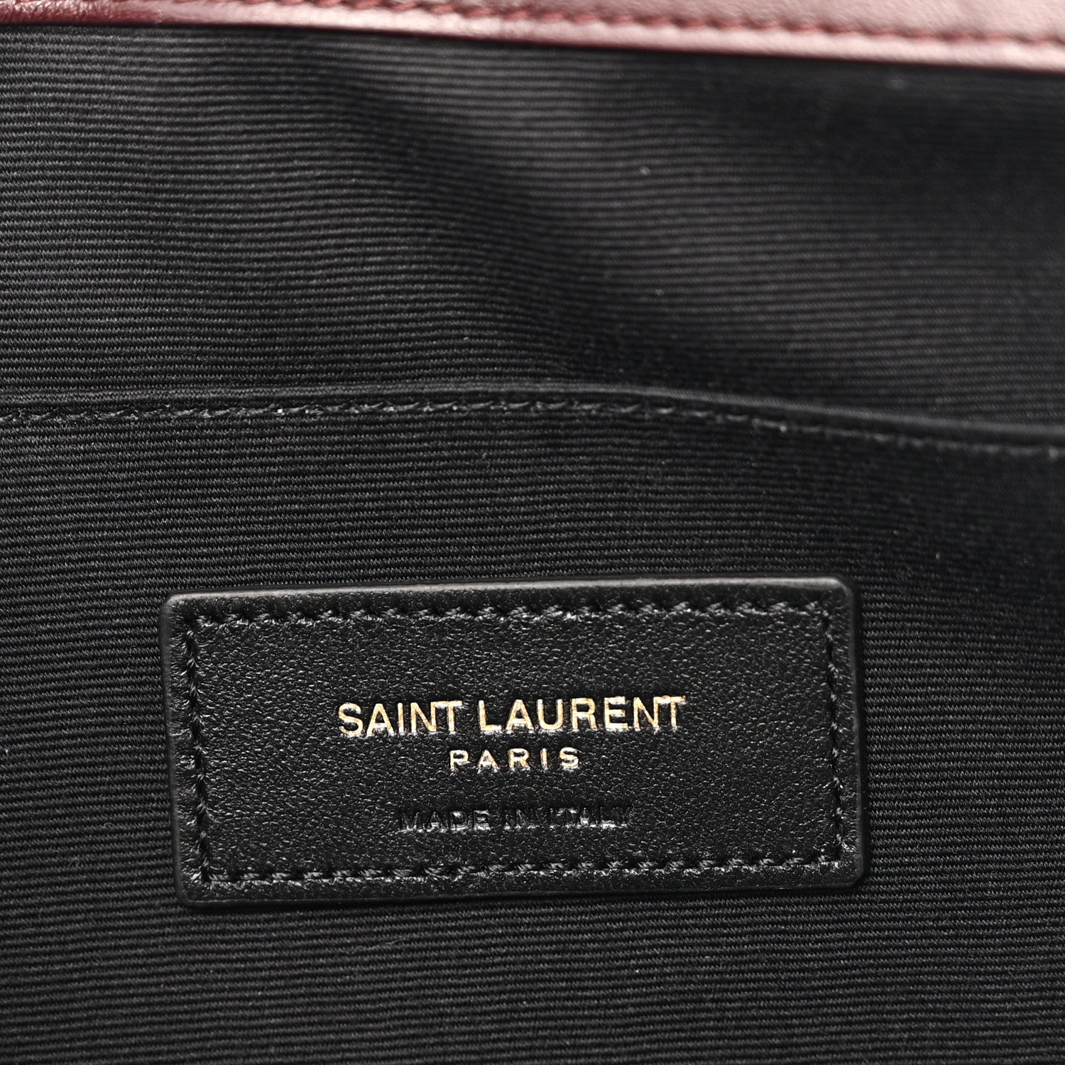 Saint Laurent Calfskin Matelasse Chevron Monogram Document Holder Amaranto 5 of 9