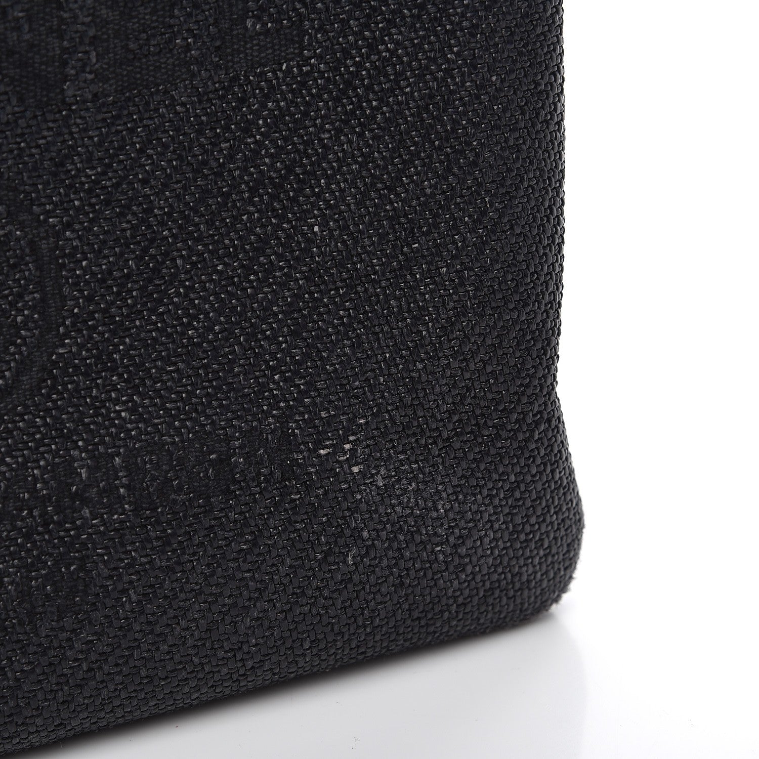 Chanel Woven Straw Raffia Small Deauville Pouch Dark Grey 11 of 12