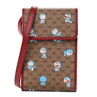 Gucci X DORAEMON Mini Vintage GG Supreme Monogram Mini Crossbody Bag Beige Cherry Red 1 of 9