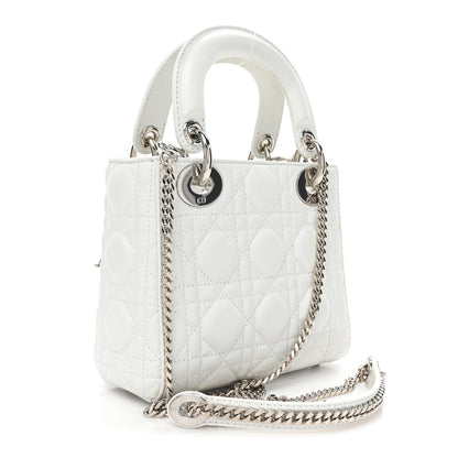 Christian Dior Lambskin Cannage Mini Lady Dior White 3 of 12