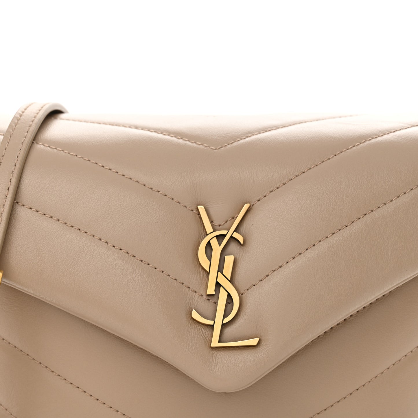Calfskin Y Quilted Monogram Toy Loulou Crossbody Bag Dark Beige