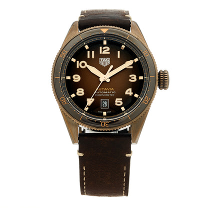 Tag Heuer Bronze Calfskin 41mm Autavia Automatic Watch Brown WBE5191 1 of 4