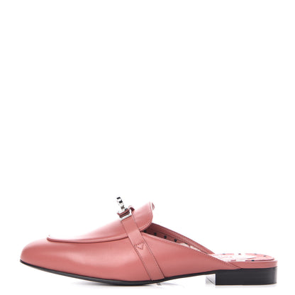 Hermes Calfskin Oz Mules 37 Rouge Blush 1 of 8
