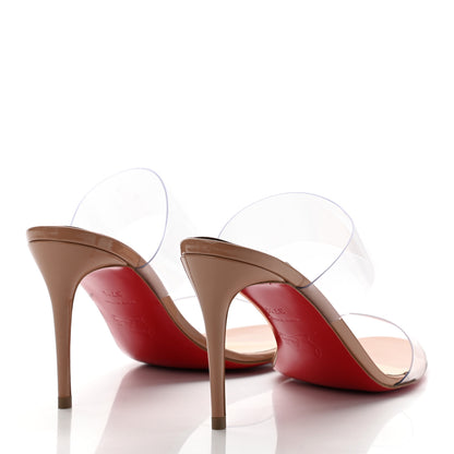 Christian Louboutin Patent PVC Just Nothing 85 Slide Sandals 37.5 Nude 4 of 8