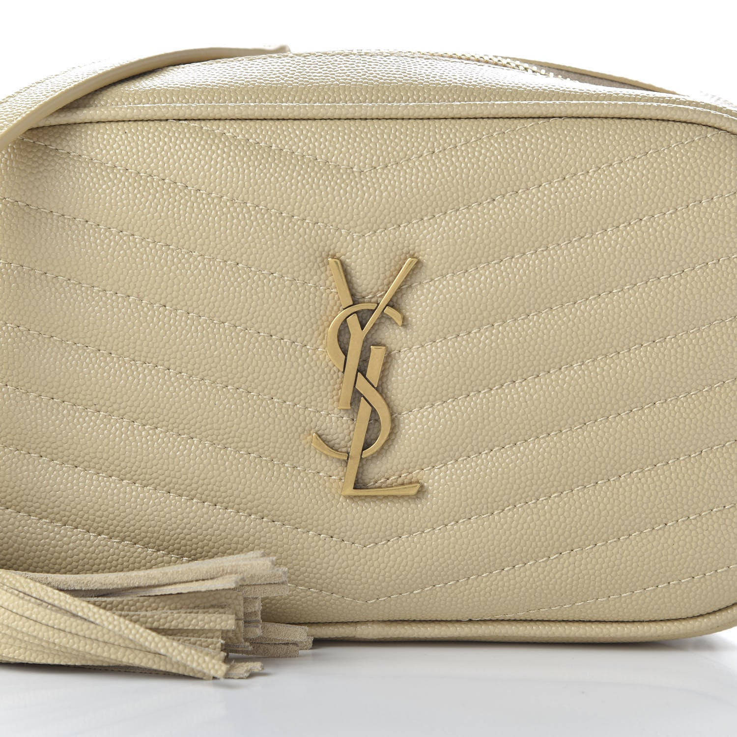 Saint Laurent Grain De Poudre Matelasse Monogram Mini Lou Camera Bag Sea Salt 9 of 10
