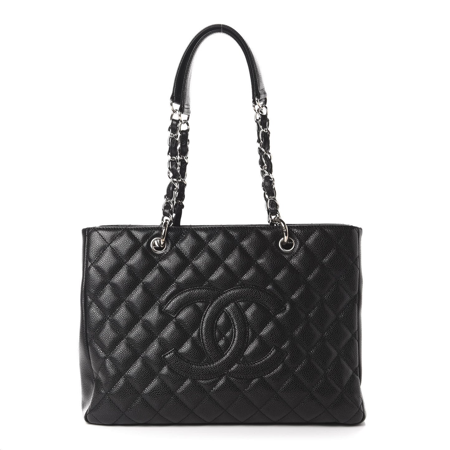 Caviar Quilted Grand Shopping Tote GST Black
