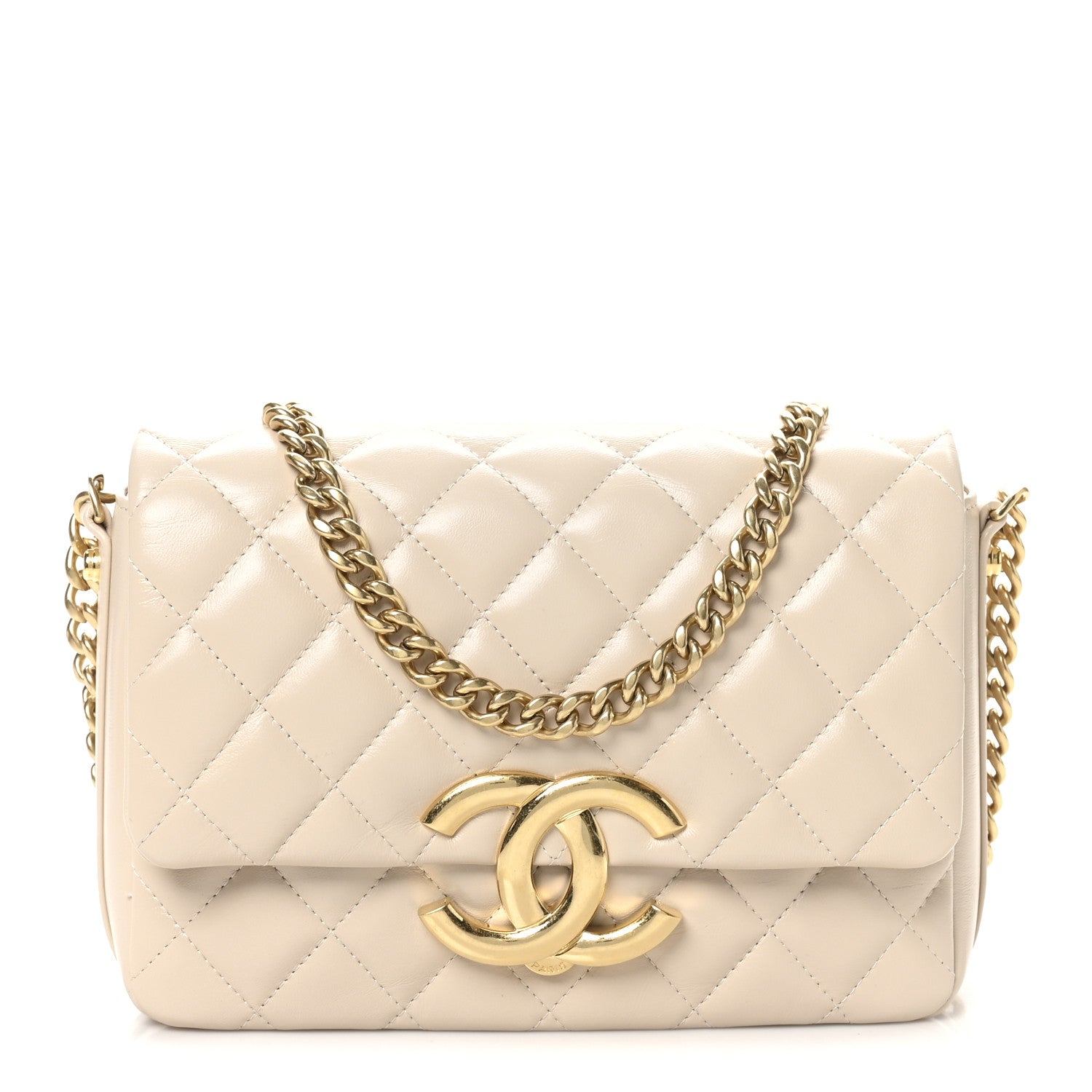 Chanel Lambskin Quilted Mini Maxi CC Flap Beige 1 of 10