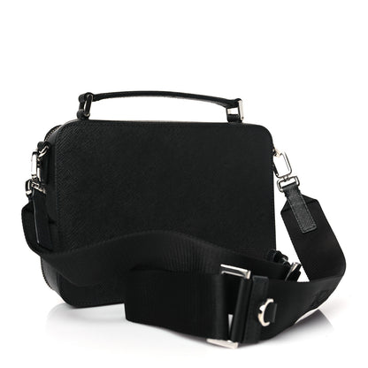 Prada Saffiano Travel Medium Brique Crossbody Bag Black 3 of 9
