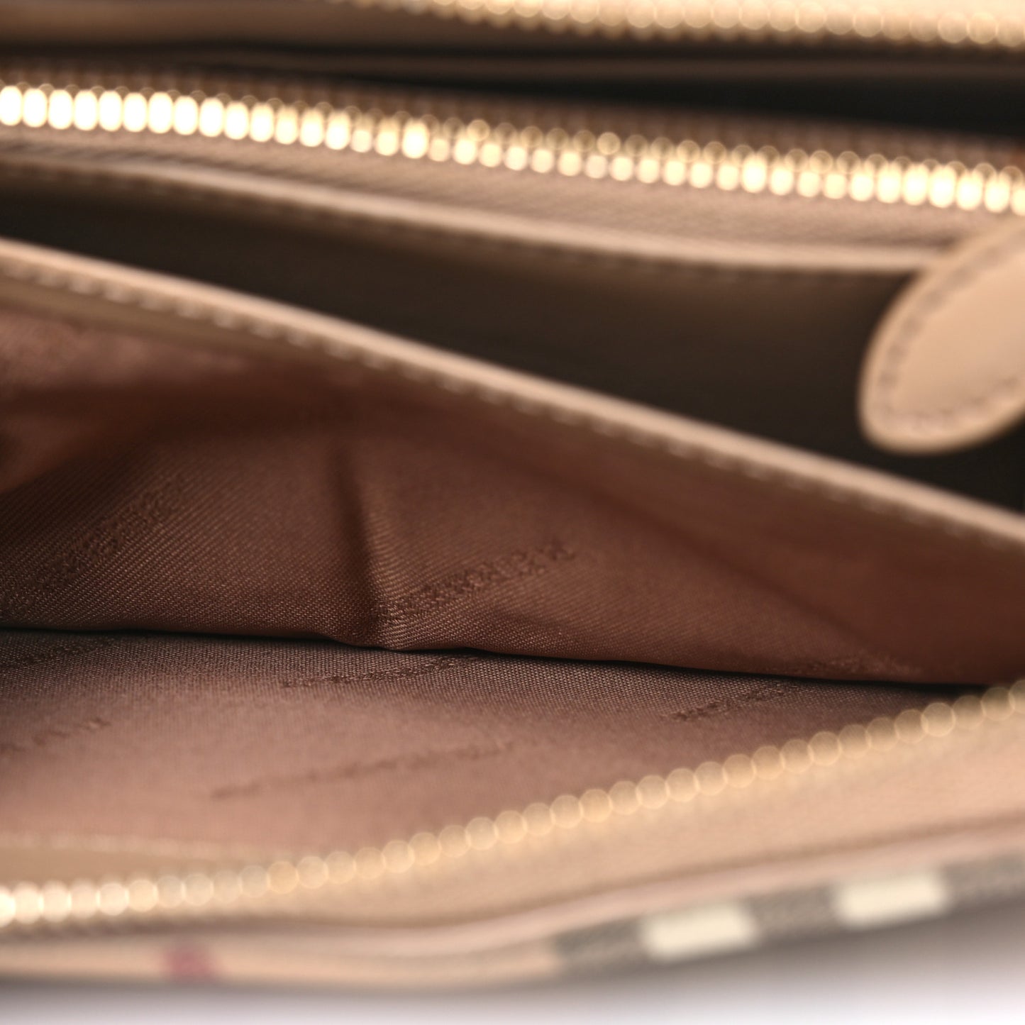 Haymarket Check Large Ziggy Zip Around Wallet Beige