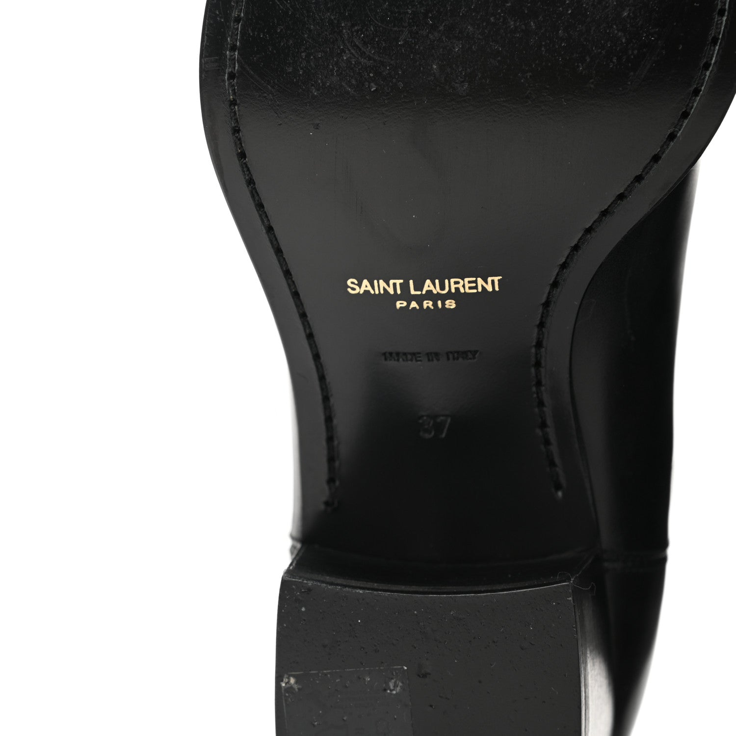 Saint Laurent Calfskin Womens Wyatt Chelsea Boots 37 Black 6 of 10