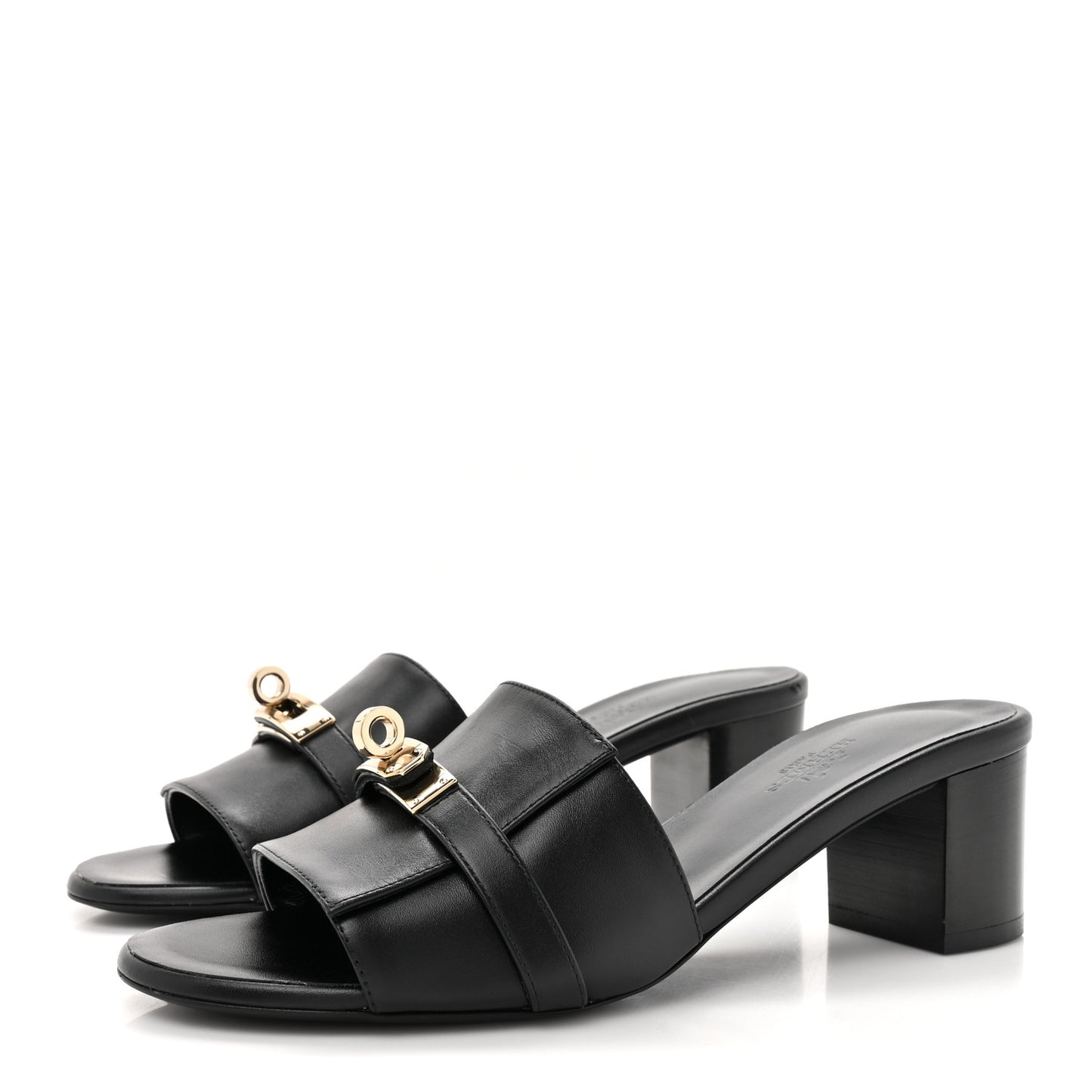 Calfskin Gigi 50 Sandals 37.5 Black