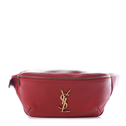 Saint Laurent Grain De Poudre Monogram Belt Bag Rouge Eros 1 of 10