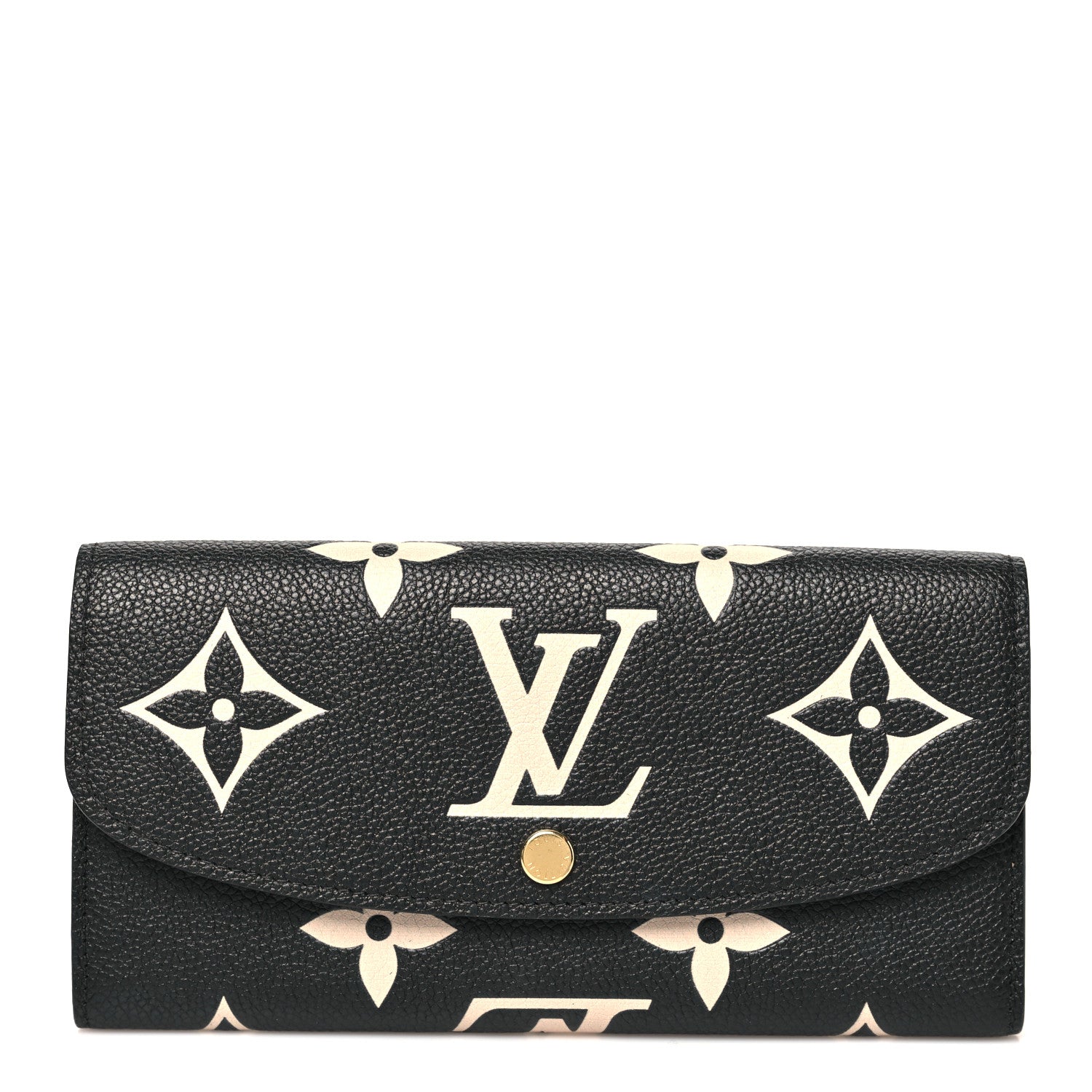 Louis Vuitton Empreinte Monogram Giant Emilie Wallet Black Beige 1 of 7