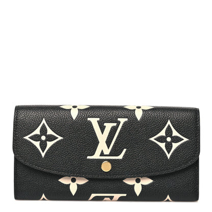 Louis Vuitton Empreinte Monogram Giant Emilie Wallet Black Beige 1 of 7