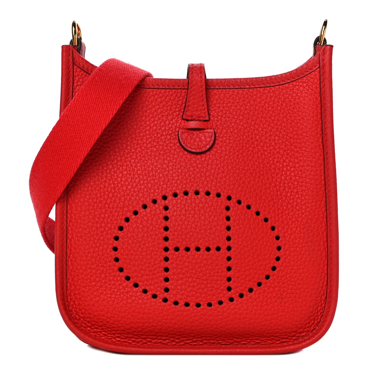 Hermes Taurillon Clemence Evelyne TPM Rouge De Coeur 1 of 10