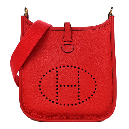 Hermes Taurillon Clemence Evelyne TPM Rouge De Coeur 1 of 10