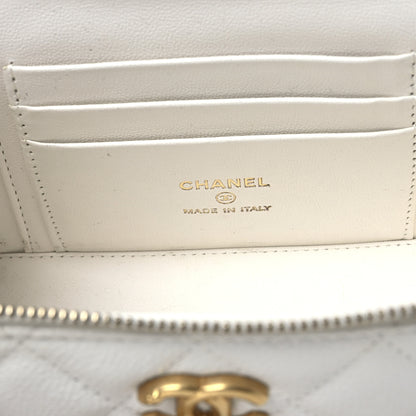 Chanel Caviar Quilted Sweetheart Vanity Case White 6 of 15