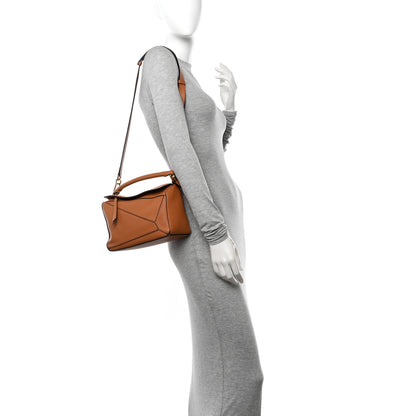Loewe Grained Calfskin Small Puzzle Bag Tan 2 of 10