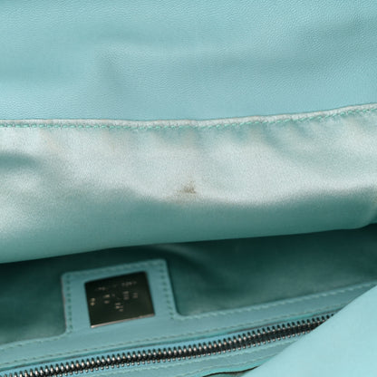 Fendi Lambskin Mama Baguette Double Flap Light Blue 10 of 14