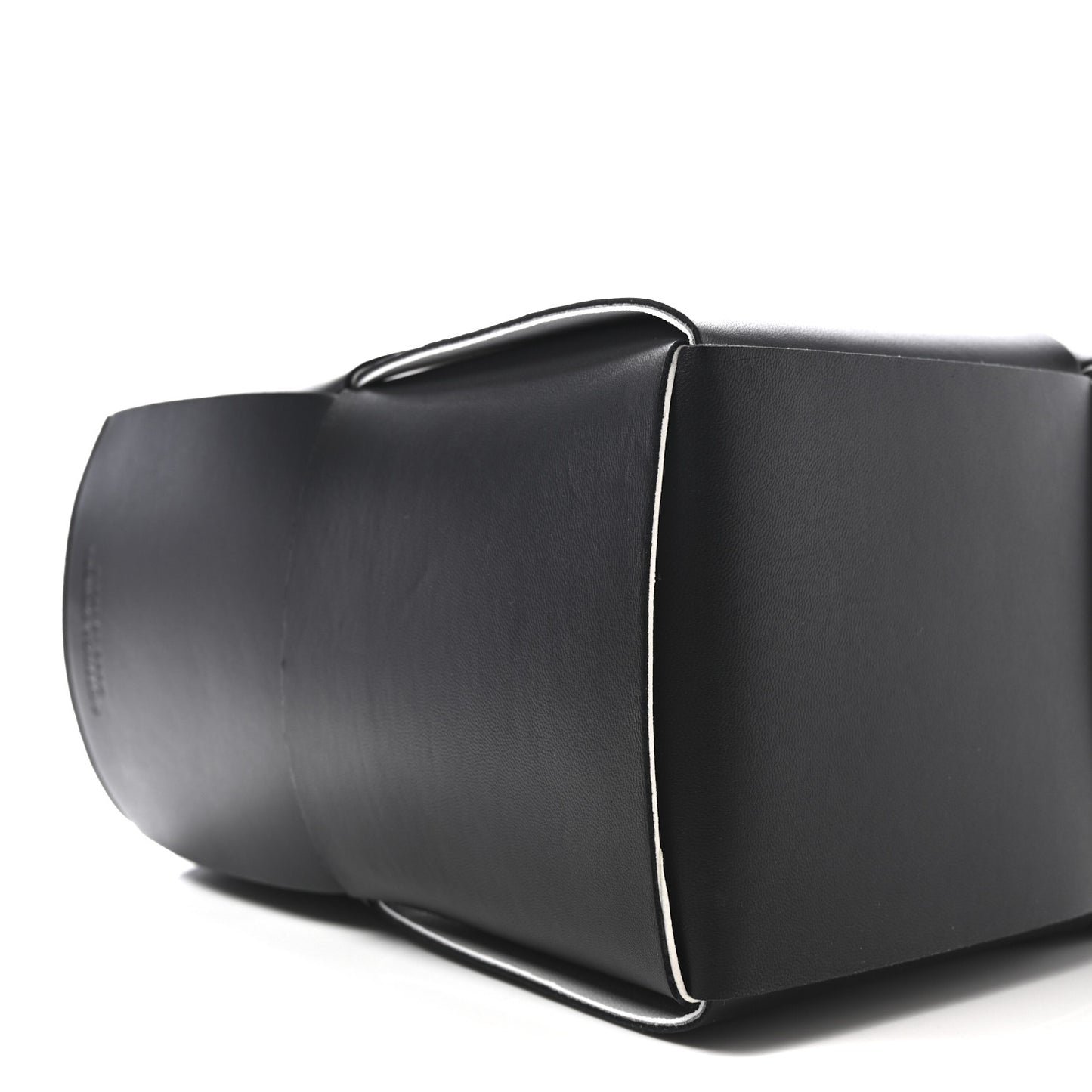 Nappa Maxi Intrecciato Medium Arco Tote Black White