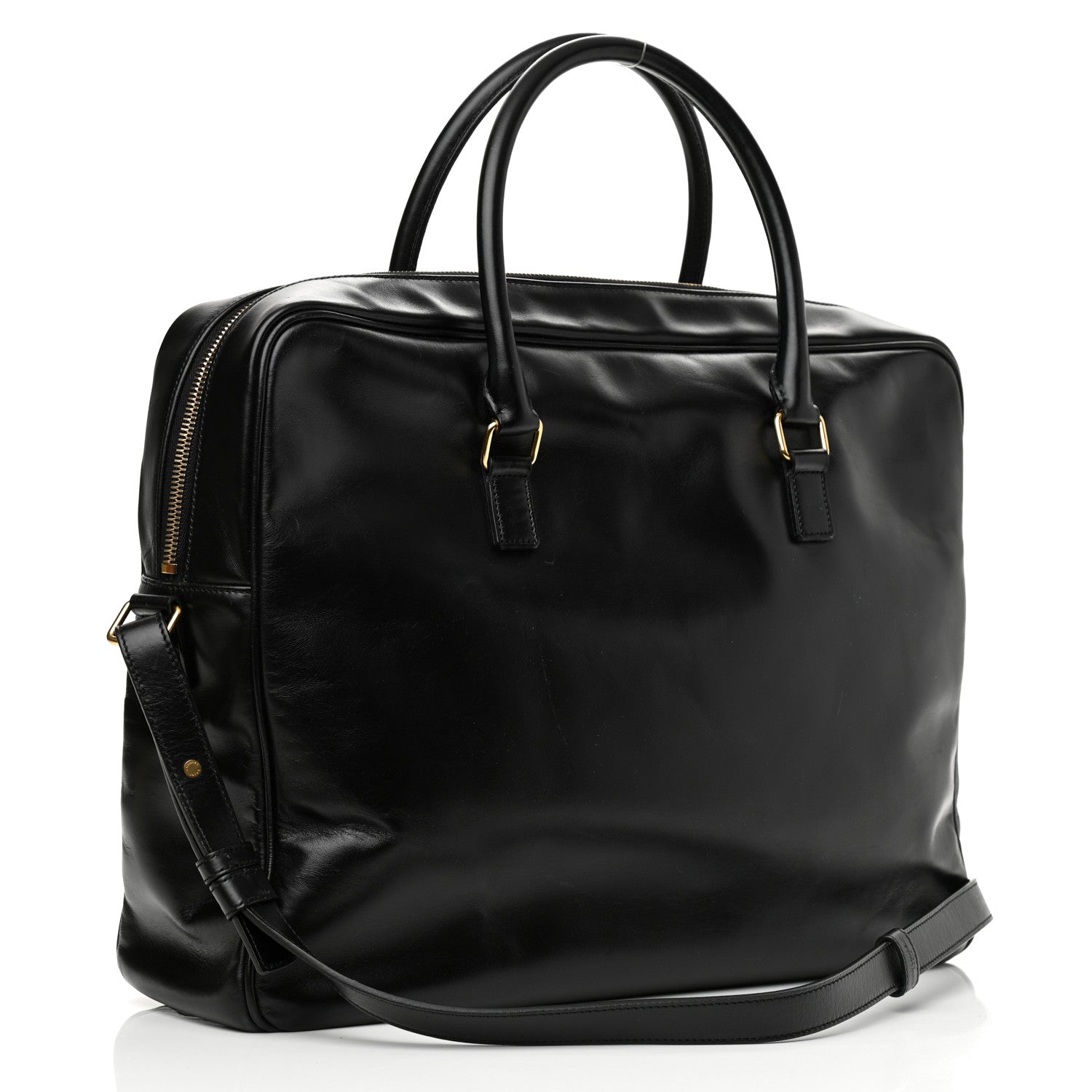 Saint Laurent Calfskin Small Classic Duffle Briefcase Black 3 of 13