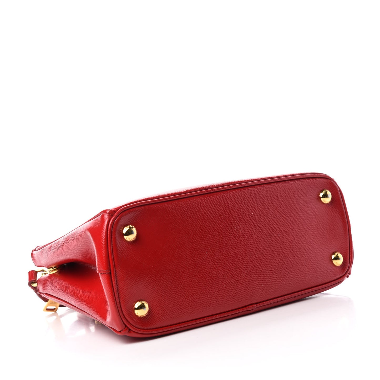 Saffiano Vernice Mini Galleria Double Zip Tote Rosso