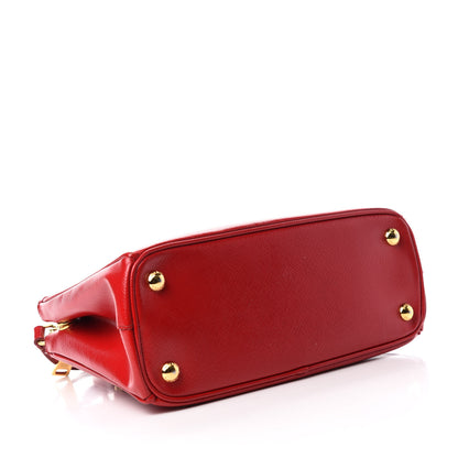 Prada Saffiano Vernice Mini Galleria Double Zip Tote Rosso 4 of 13