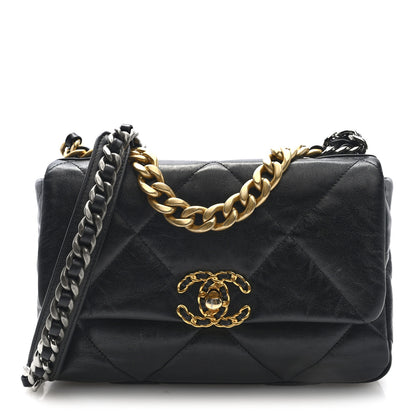 Chanel Goatskin Quilted Medium Chanel 19 Flap Black 1 of 10