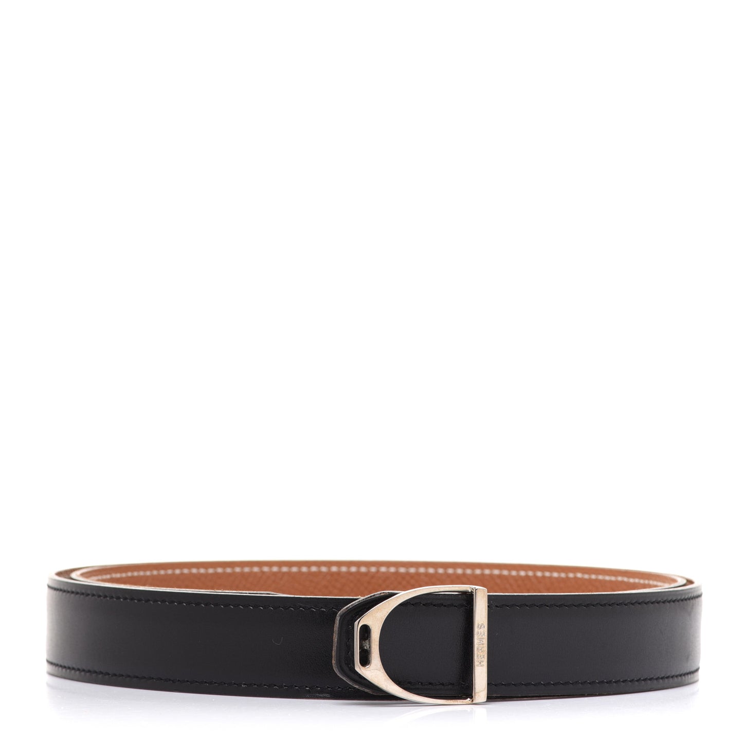 Box Epsom 32mm Stirrup Belt 85 Black Gold