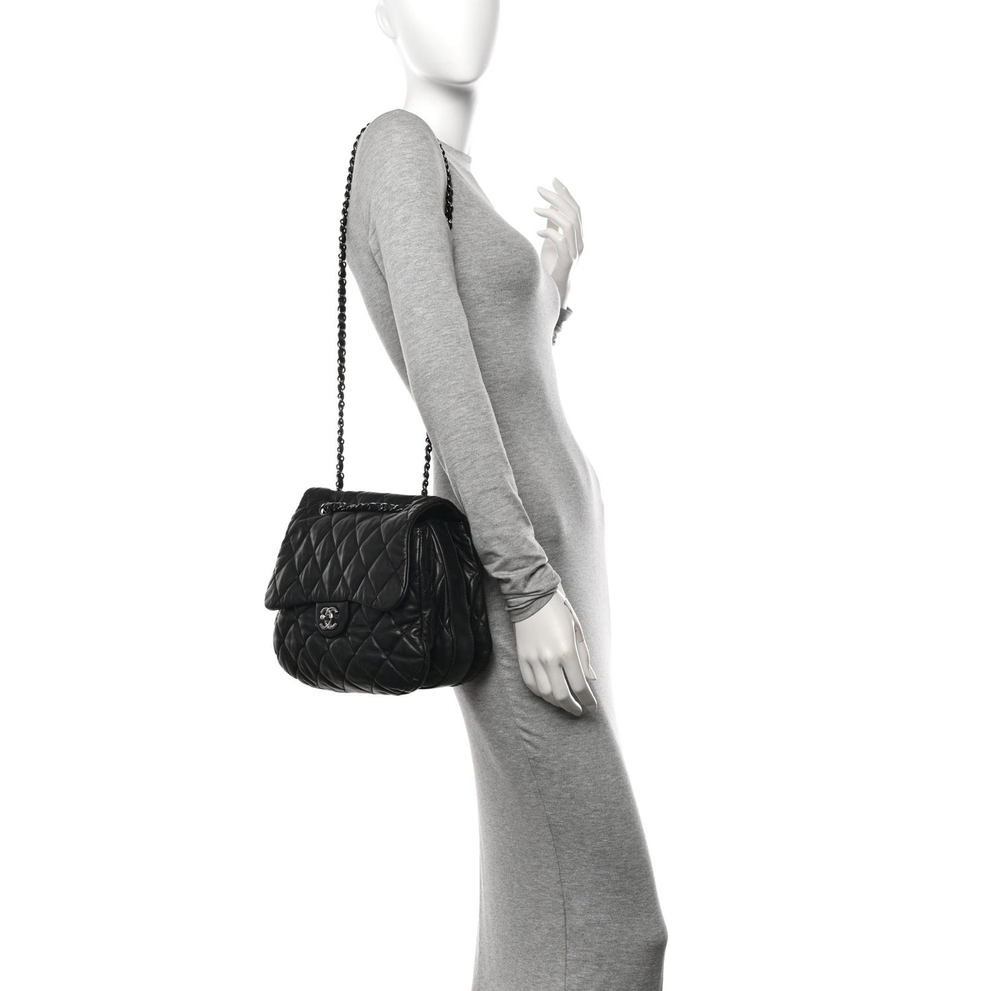Lambskin Quilted Large Chanel 3 Flap Black