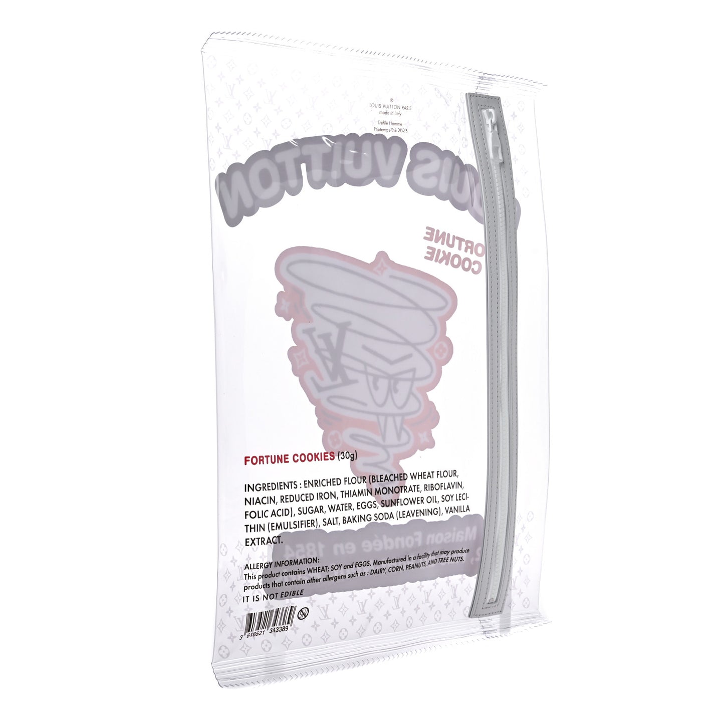 Calfskin Monogram Fortune Cookie Pouch Purple