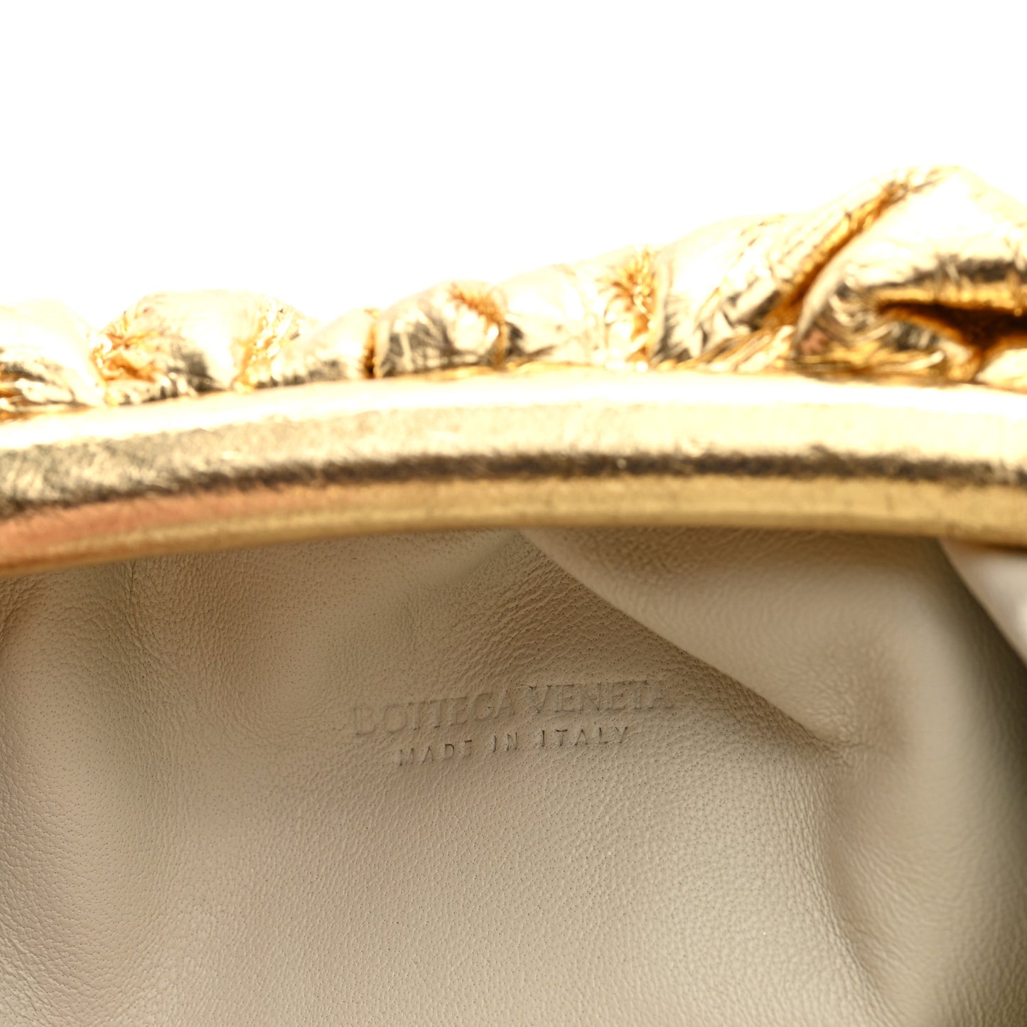 Metallic Crushed Calfskin The Mini Pouch Gold