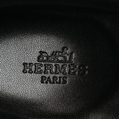 Hermes Velvet Womens Paris Loafers 38.5 Black 9 of 12