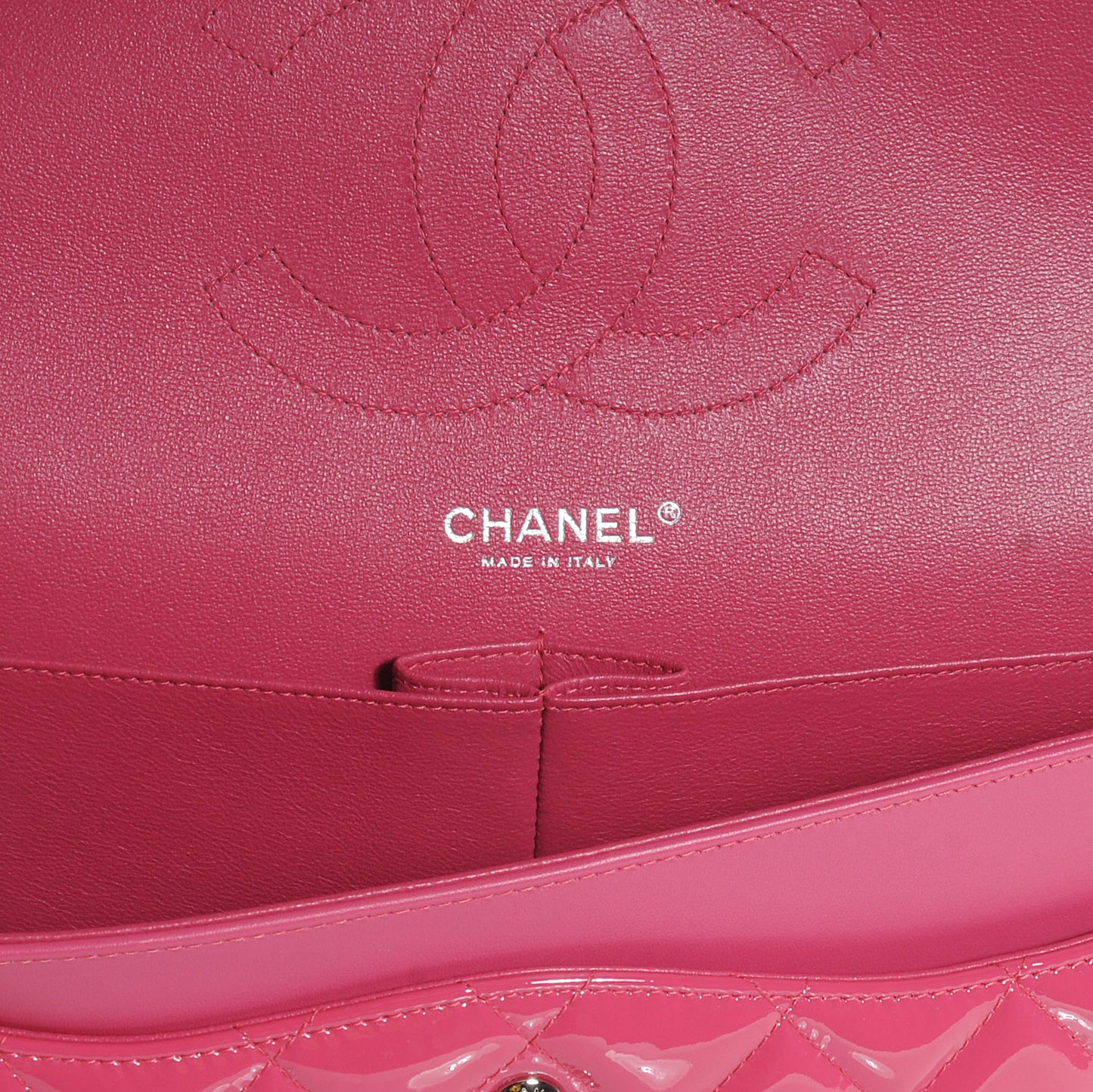 Patent Jumbo Double Flap Fuchsia
