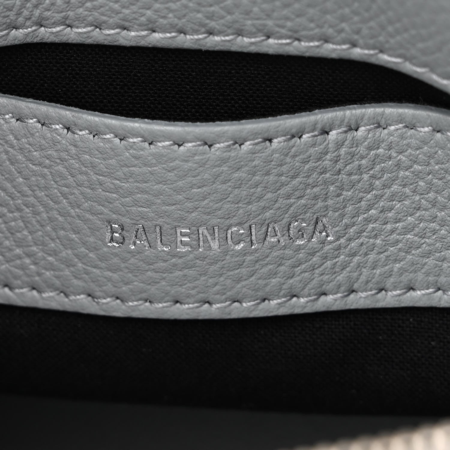 Balenciaga Grained Calfskin XXS Ville Top Handle Bag Bleu Acier 6 of 11