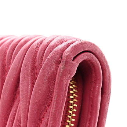 Miu Miu Nappa Matelasse Flap Tri-Fold Wallet Geranio 11 of 14