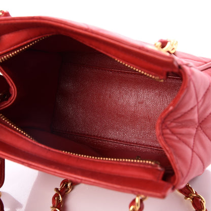 Chanel Lambskin Quilted Small Shoulder Bag Red 5 of 9