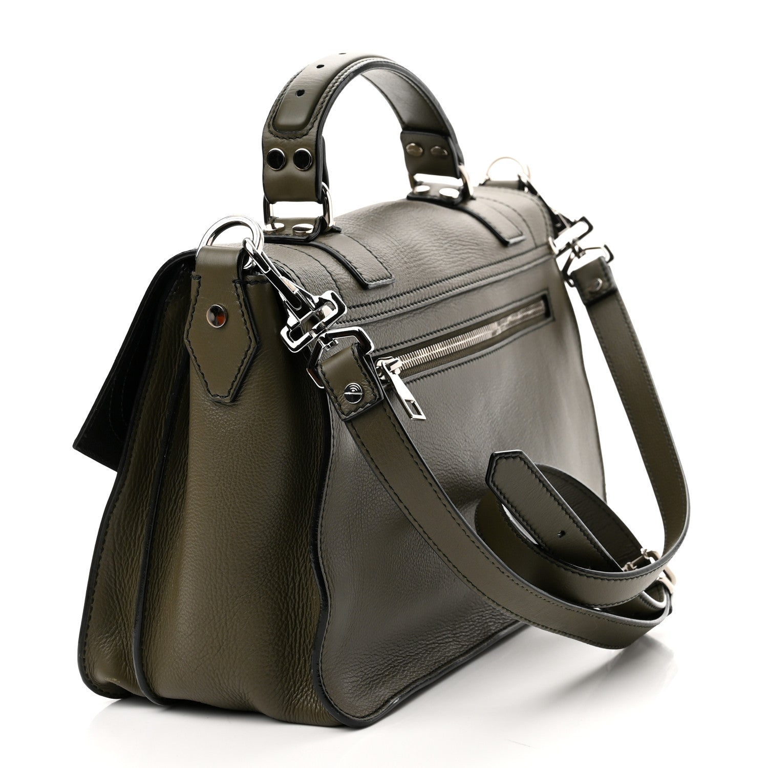 Proenza Schouler Grained Calfskin Medium PS1 Plus Satchel Cypress 3 of 10