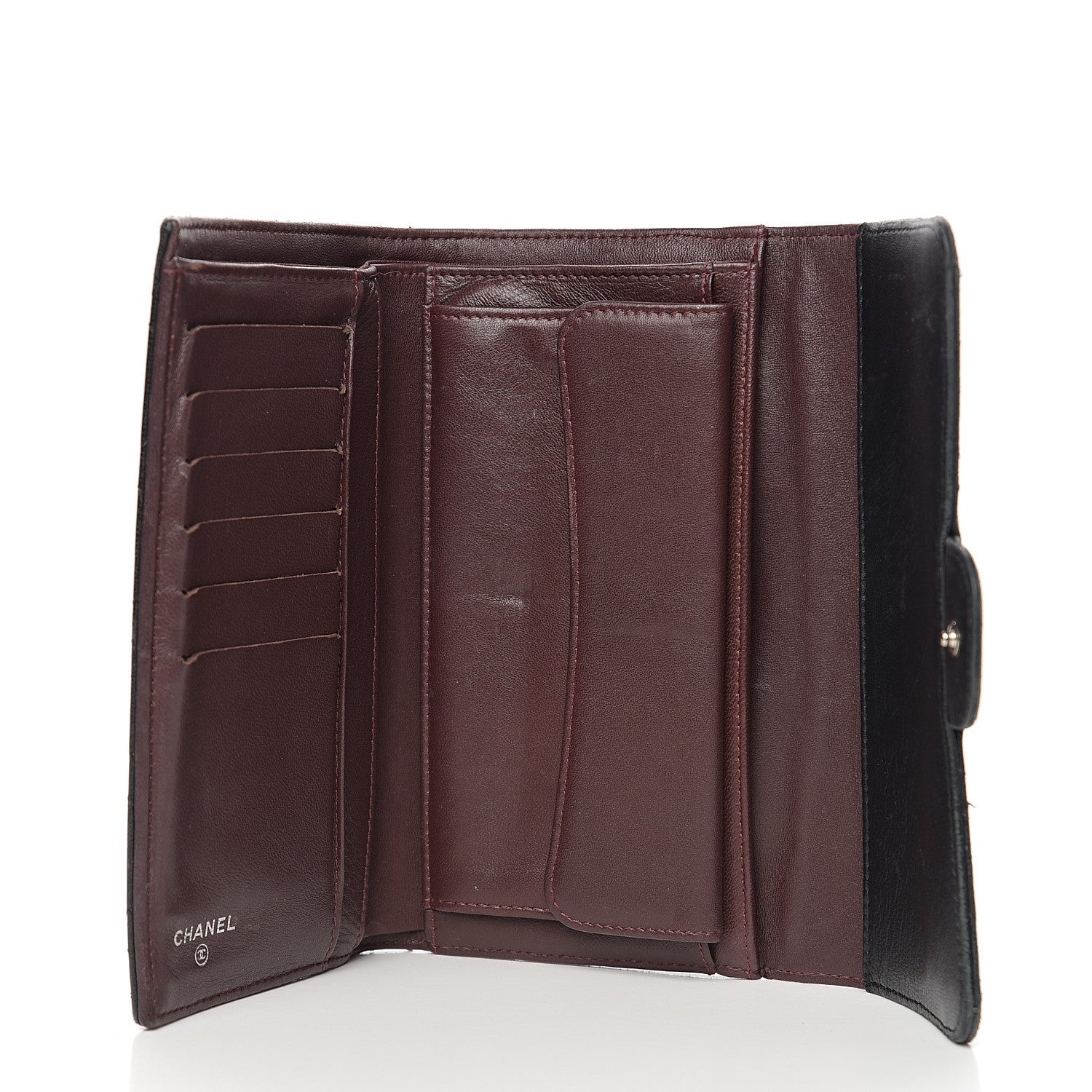 Chanel Lambskin Quilted Large Flap Wallet Black 4 of 14