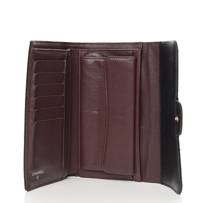 Chanel Lambskin Quilted Large Flap Wallet Black 4 of 14