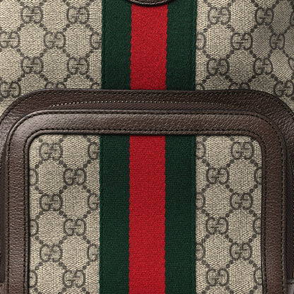 Gucci GG Supreme Monogram Calfskin Web Small Ophidia Day Backpack Beige Ebony New Acero 8 of 13