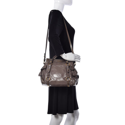 Miu Miu Vitello Lux Mini Bow Bag Fumo 2 of 8