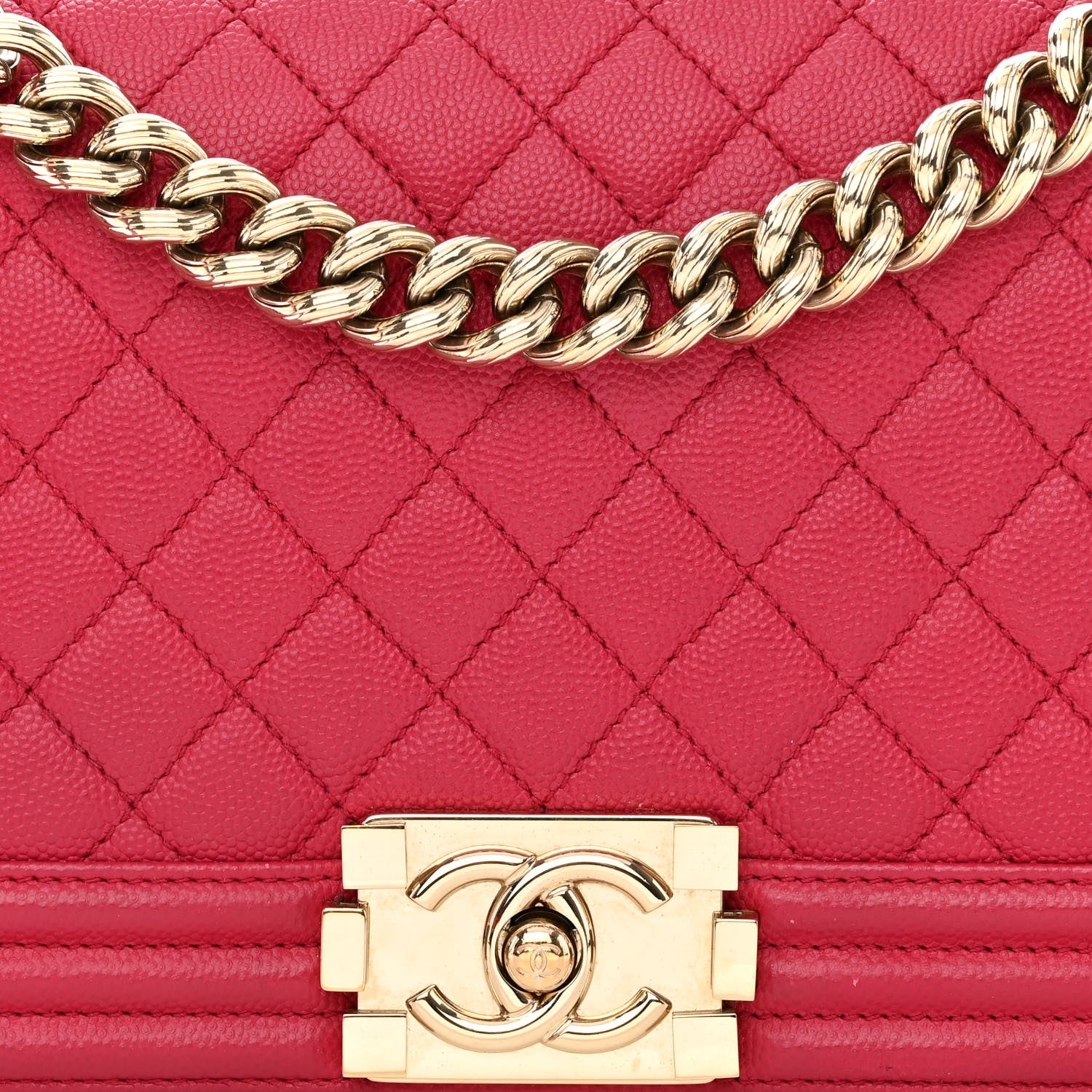 Chanel Caviar Quilted Medium Boy Flap Dark Pink 8 of 12