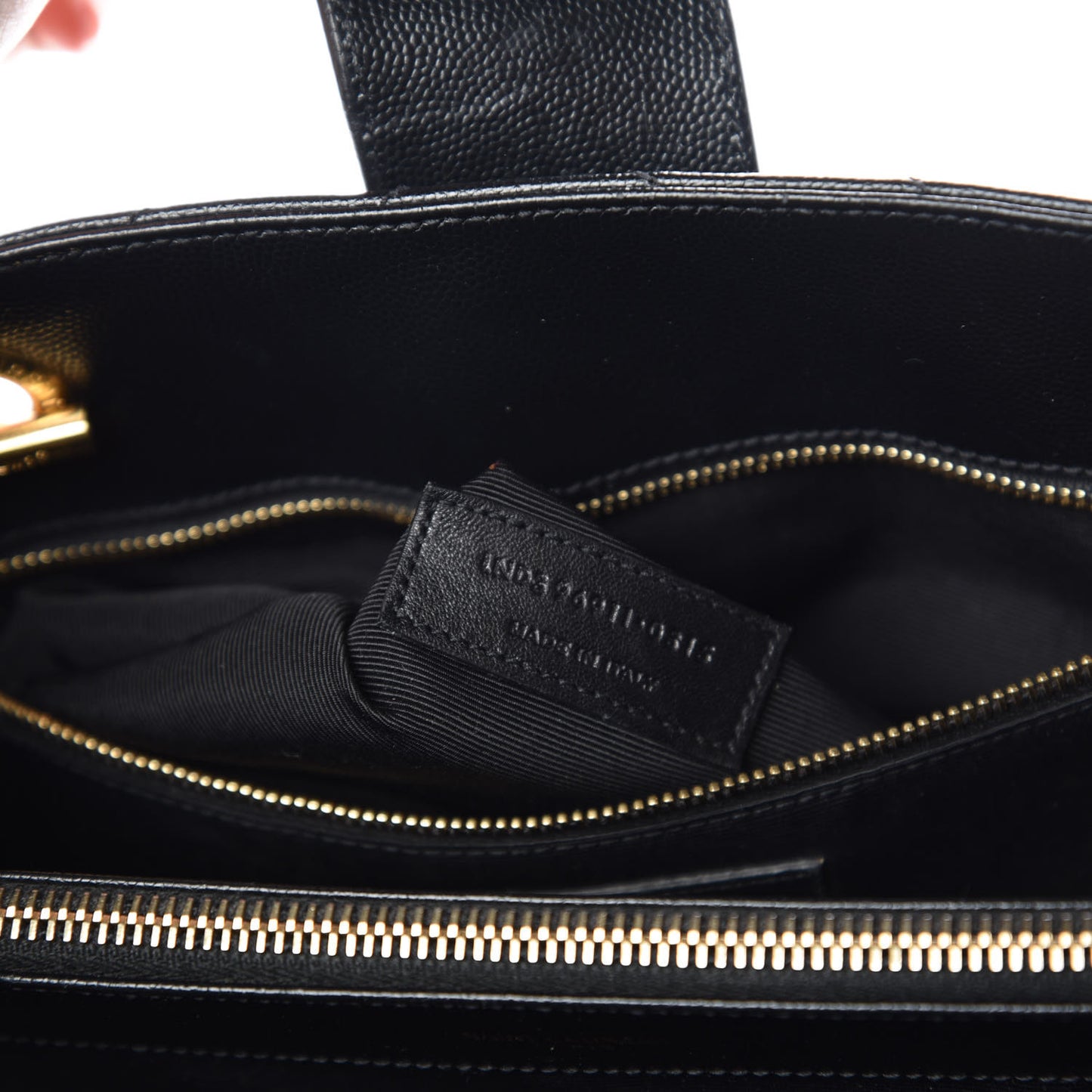 Grain De Poudre Matelasse Chevron Monogram Shopping Bag Black