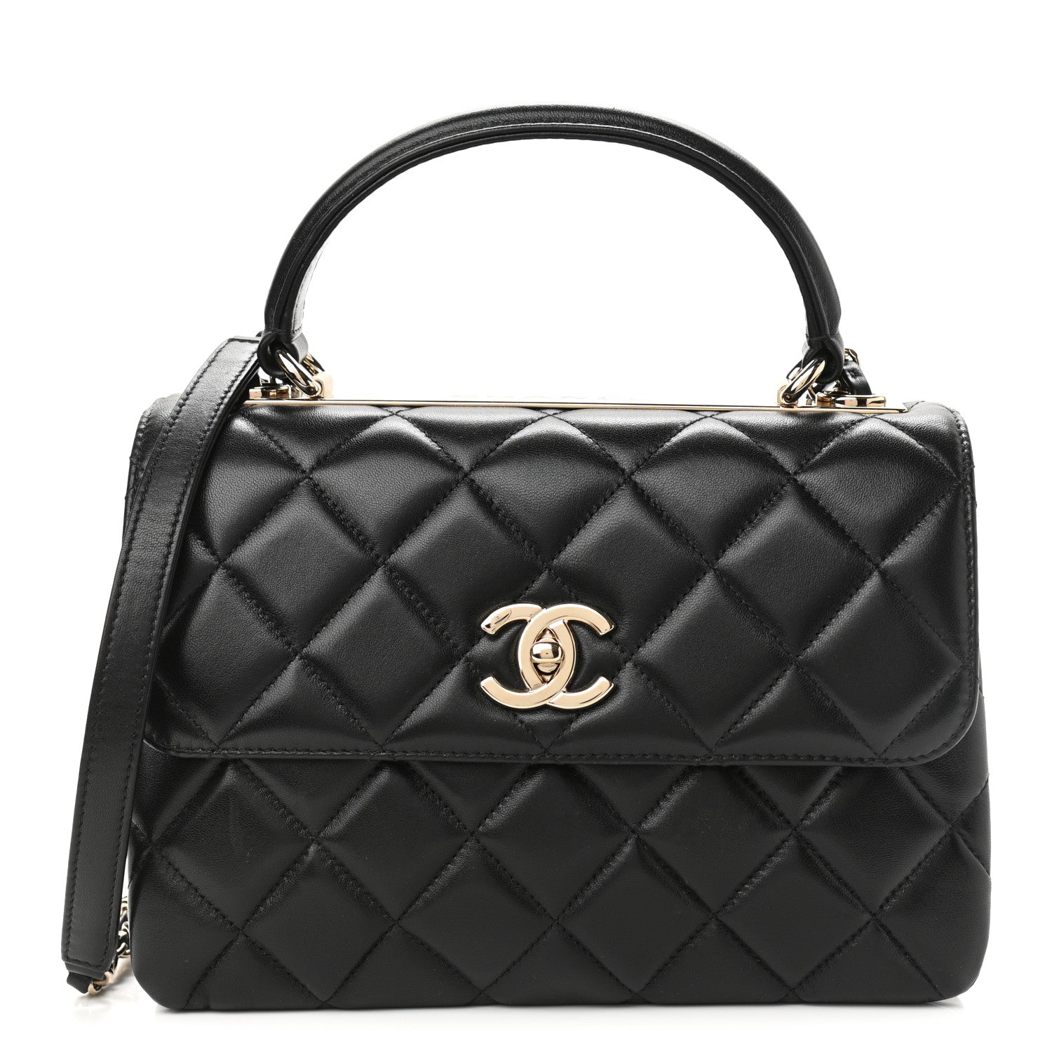 Chanel Lambskin Quilted Small Trendy CC Dual Handle Flap Bag Black 1 of 11