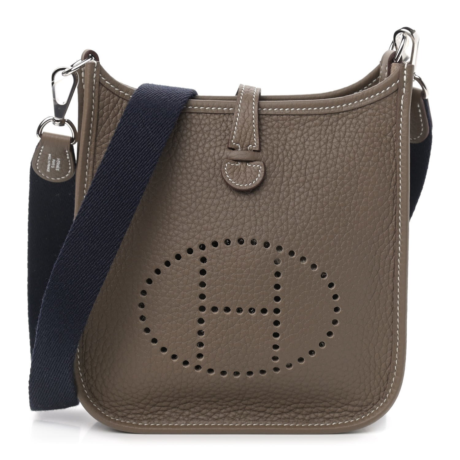 Hermes Taurillon Clemence Amazone Evelyne TPM Etoupe Bleu Indigo 1 of 9