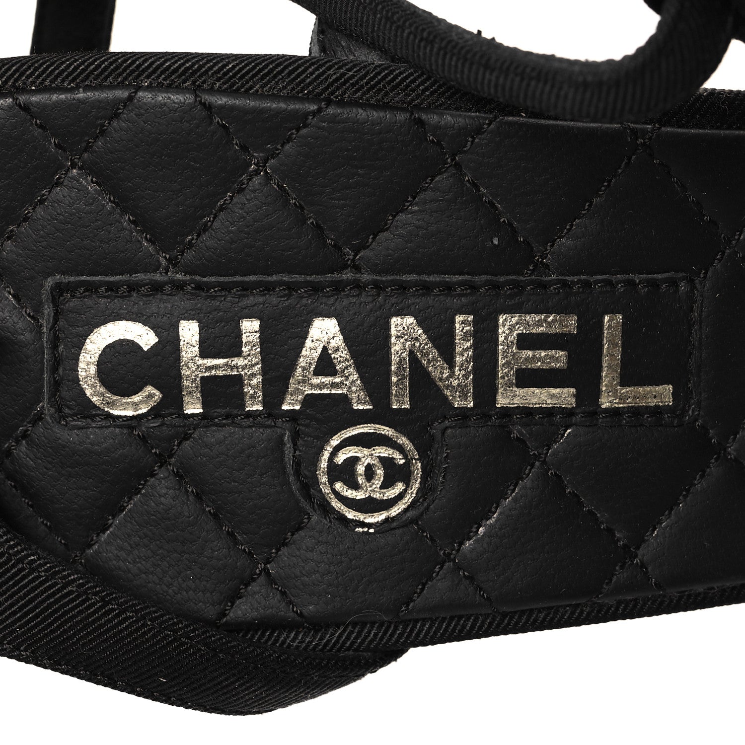Chanel Nylon Lambskin Quilted Chain Sandals 39 Black 7 of 8