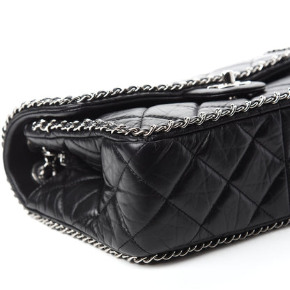 Chanel Crumpled Calfskin Medium Chain All Over Flap Black 6 of 11