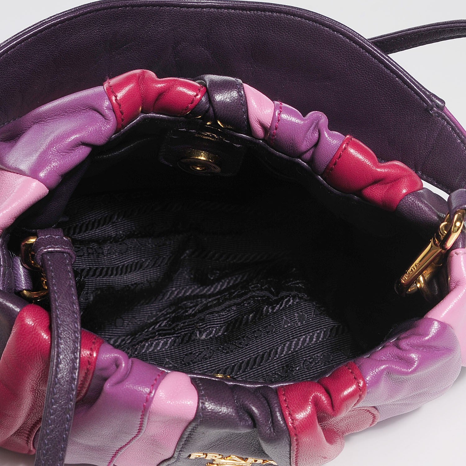 Prada Nappa Trembled Blossoms Stripes Crossbody Ibisco Viola 5 of 8