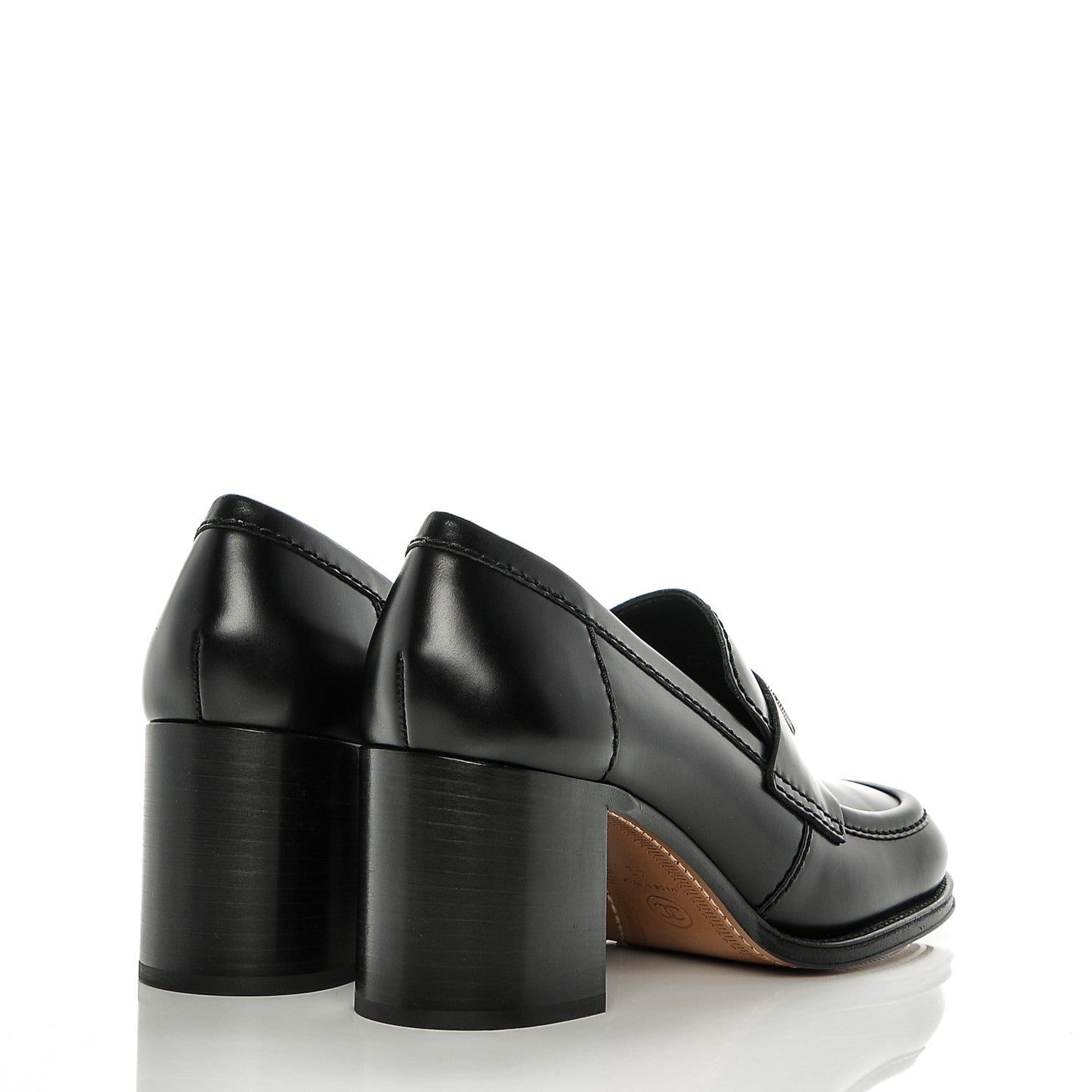 Chanel Calfskin Clover Loafer Pumps 42 Black 4 of 8